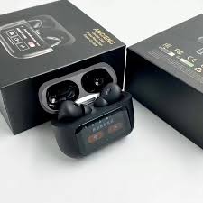Airpods A9 Pro ANC Touch Screen Display Earbuds - Black